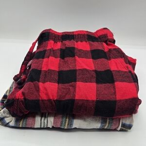 OLD NAVY Flannel PJ Pants Black & Red White Red Green Size Sm & M